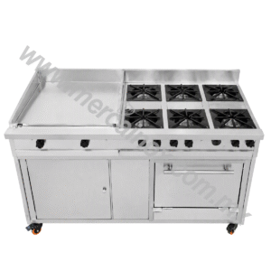 ESTUFA INDUSTRIAL PLANCHA Y 6 QUEMADORES